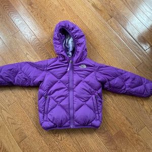 Girls 3t purple northface reversible puffer jacket